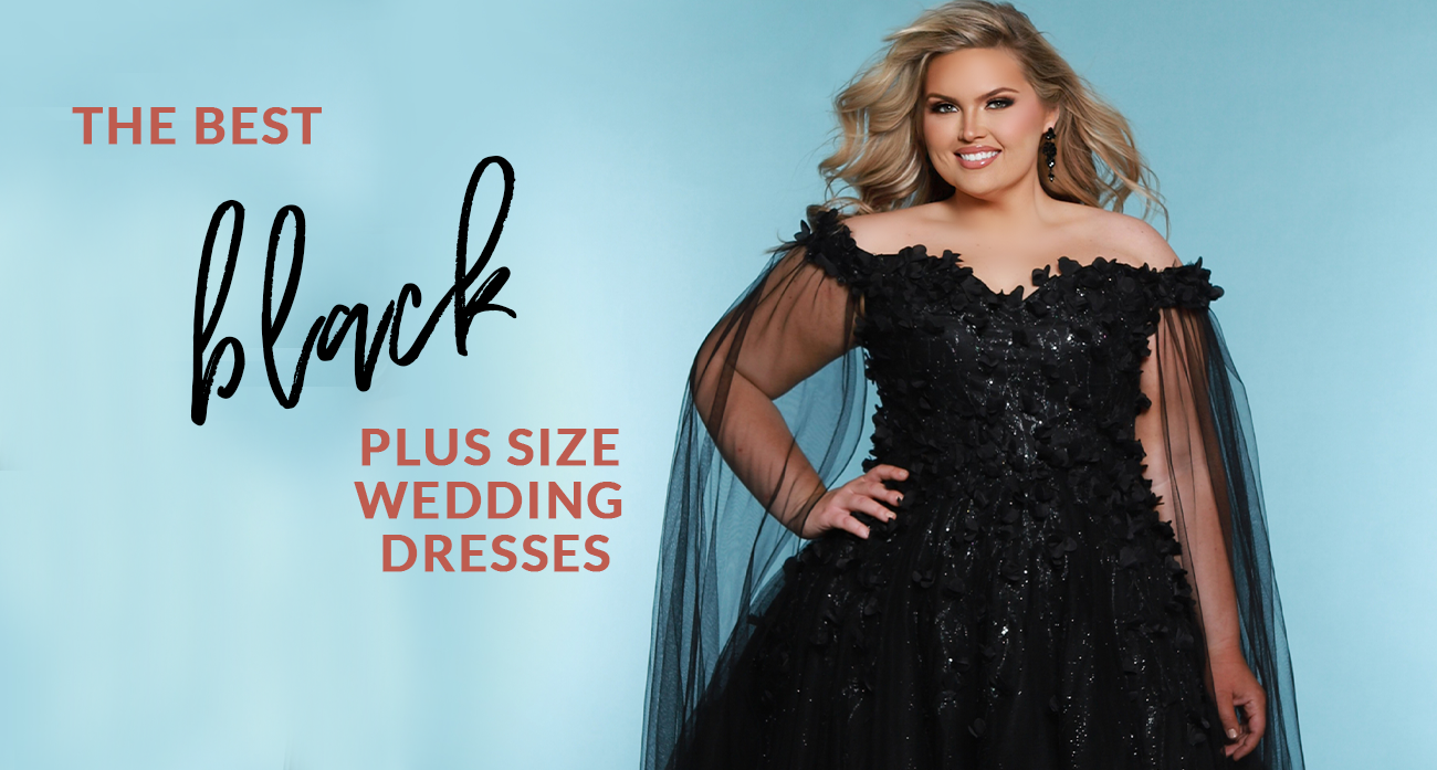 Plus size black wedding gown outlet
