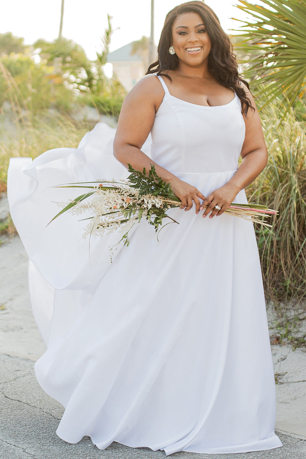white christmas dresses Plus Size Sweetheart Simple Wedding Dress with Puff Sleeves