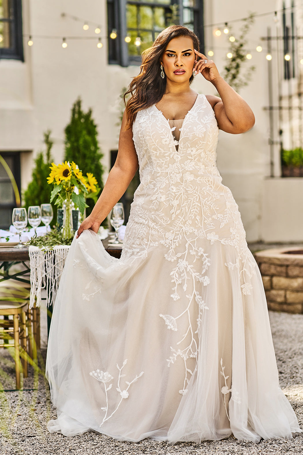 Calypso Plus Size Lace Wedding Dress Michelle Bridal MB2402