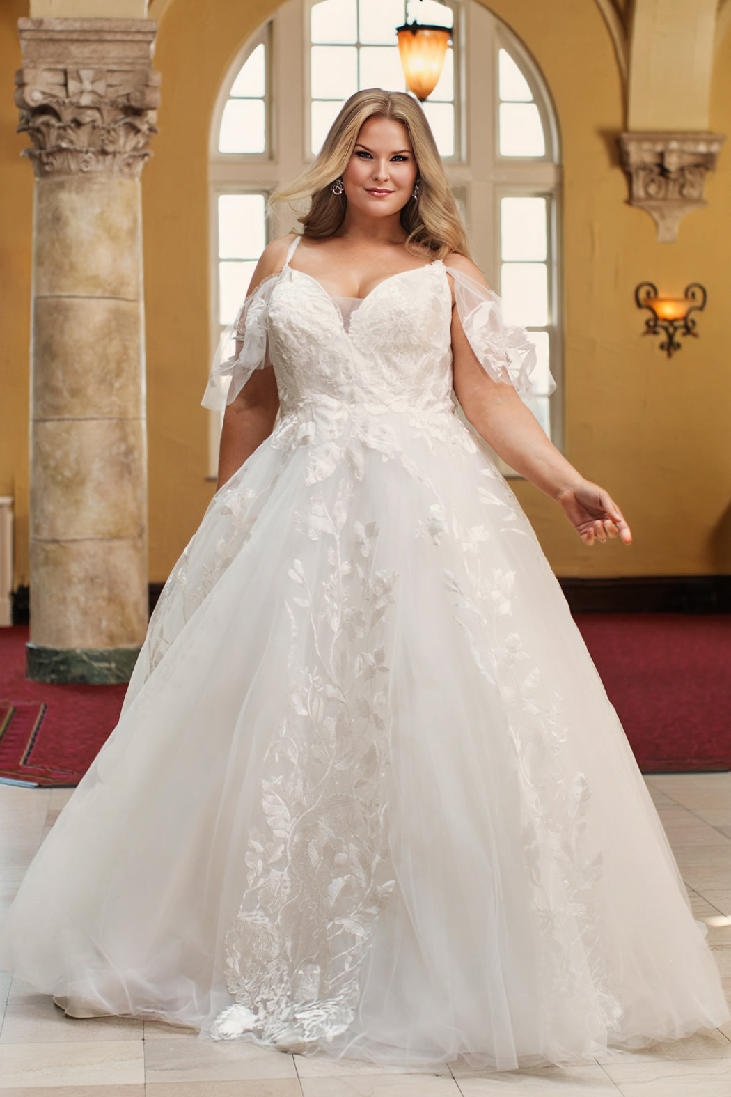 Wedding Dress in Extended Plus Sizes - Michelle Bridal MB2408