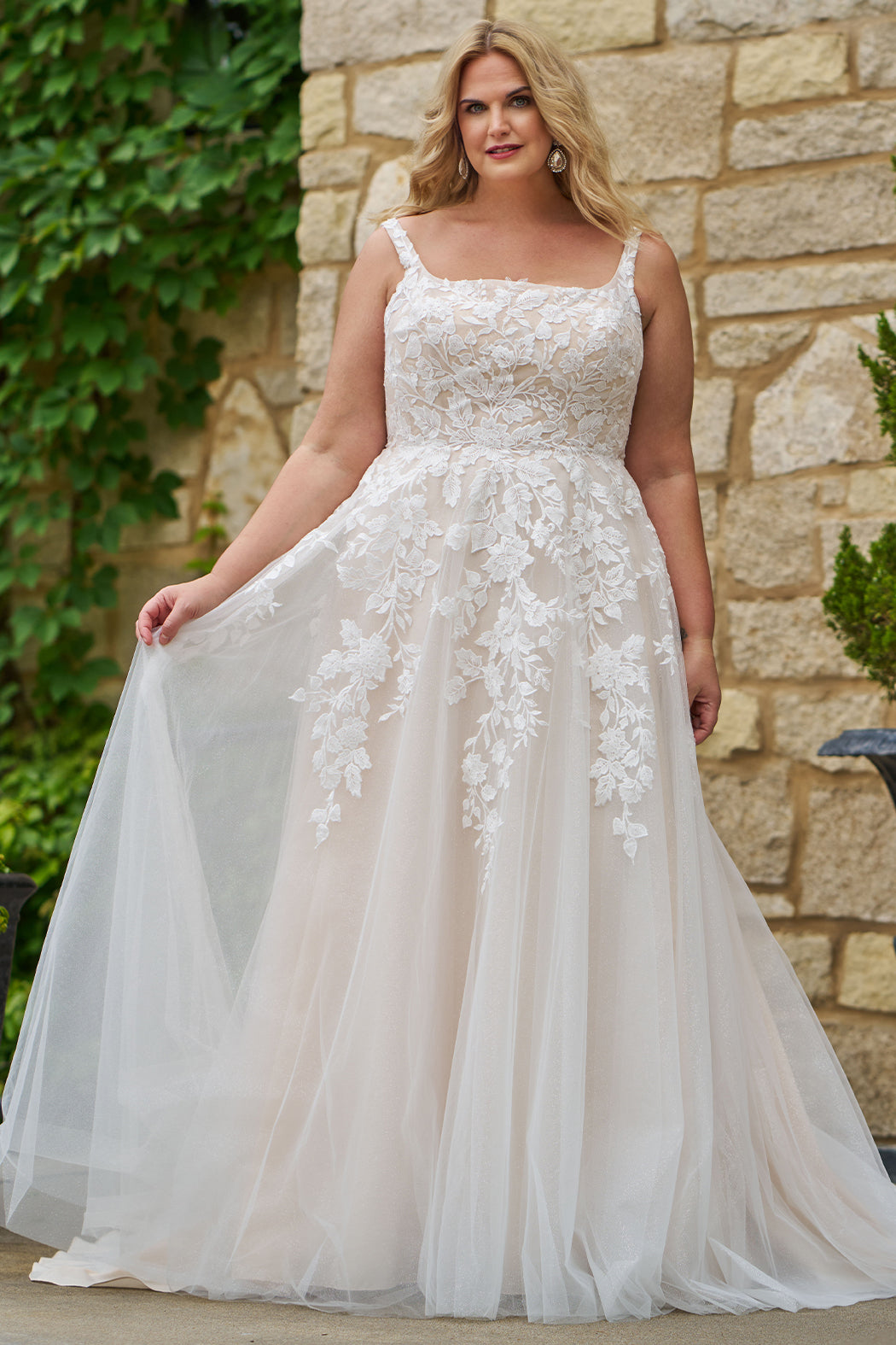 Plus Size Tulle A-Line Bridal Gown Michelle Bridal MB2521 Sydney's Closet Plus Size Tulle A-Line Bridal Gown Michelle Bridal MB2521 Sydney's Closet