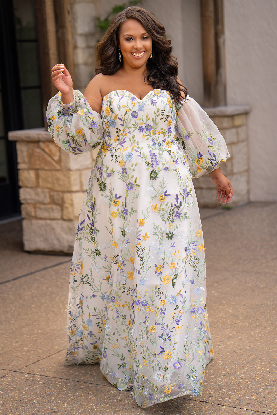 Plus Size Floral Embroidered Informal Dress Sydney's Closet SC5326
