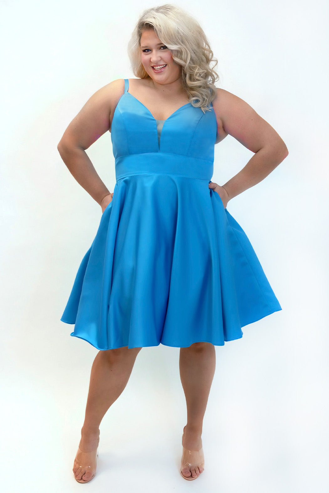 Plus Size Short A-line HOCO Dress