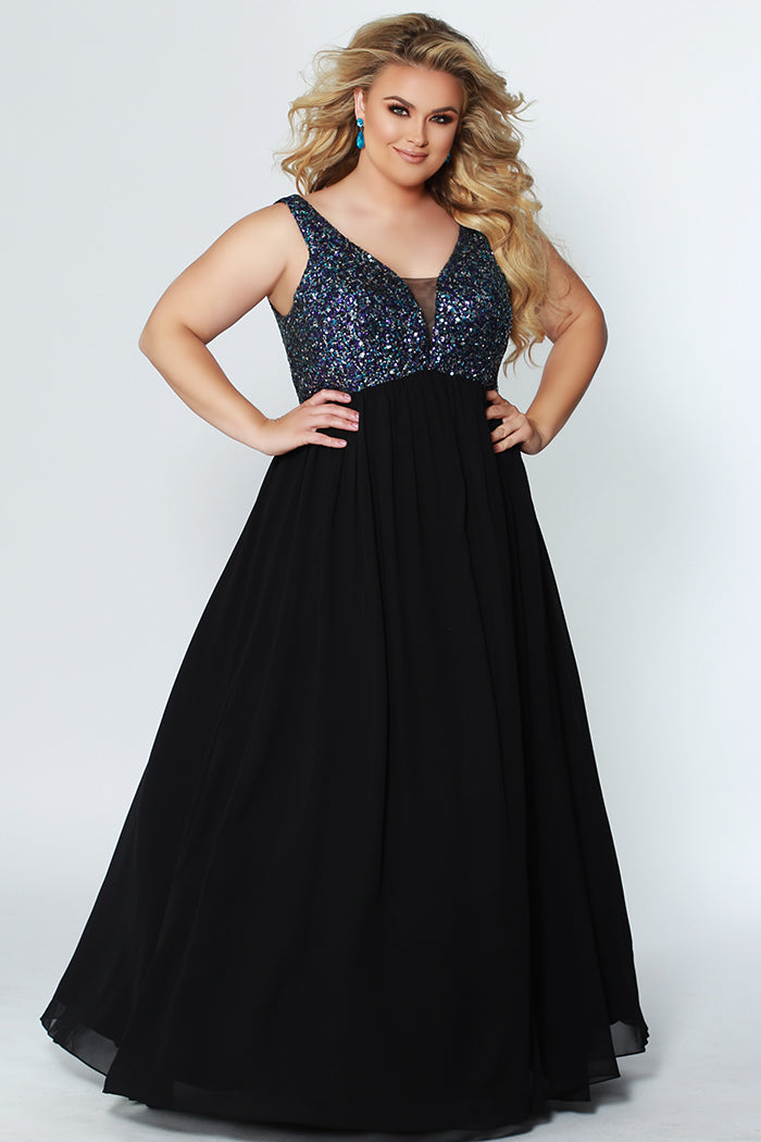 Starry Night Formal Dress Plus Size - Black Prom Dress – Sydney's Closet