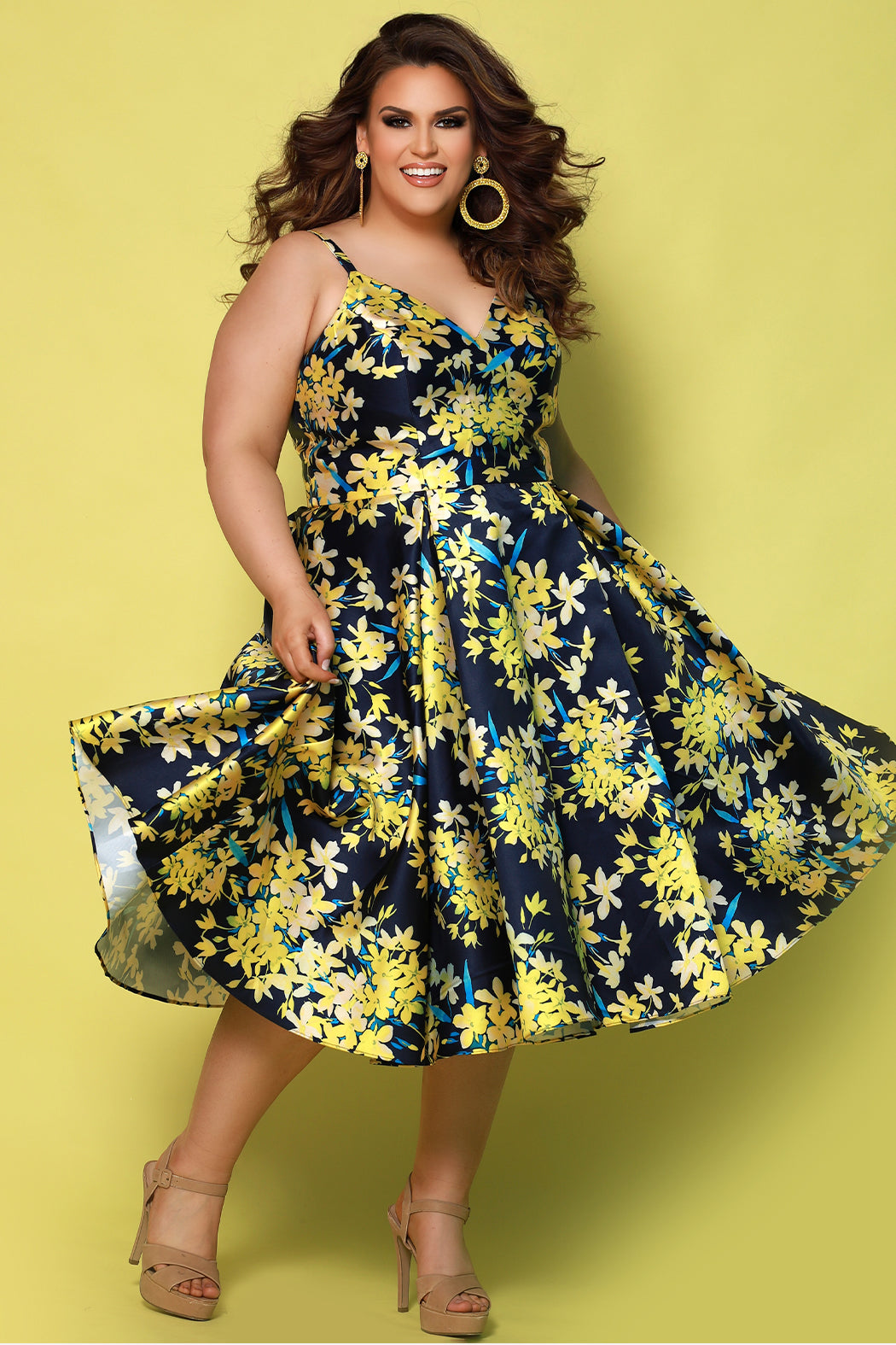 Plus Size Floral Wedding Guest Dress Sydney's Closet CE2209