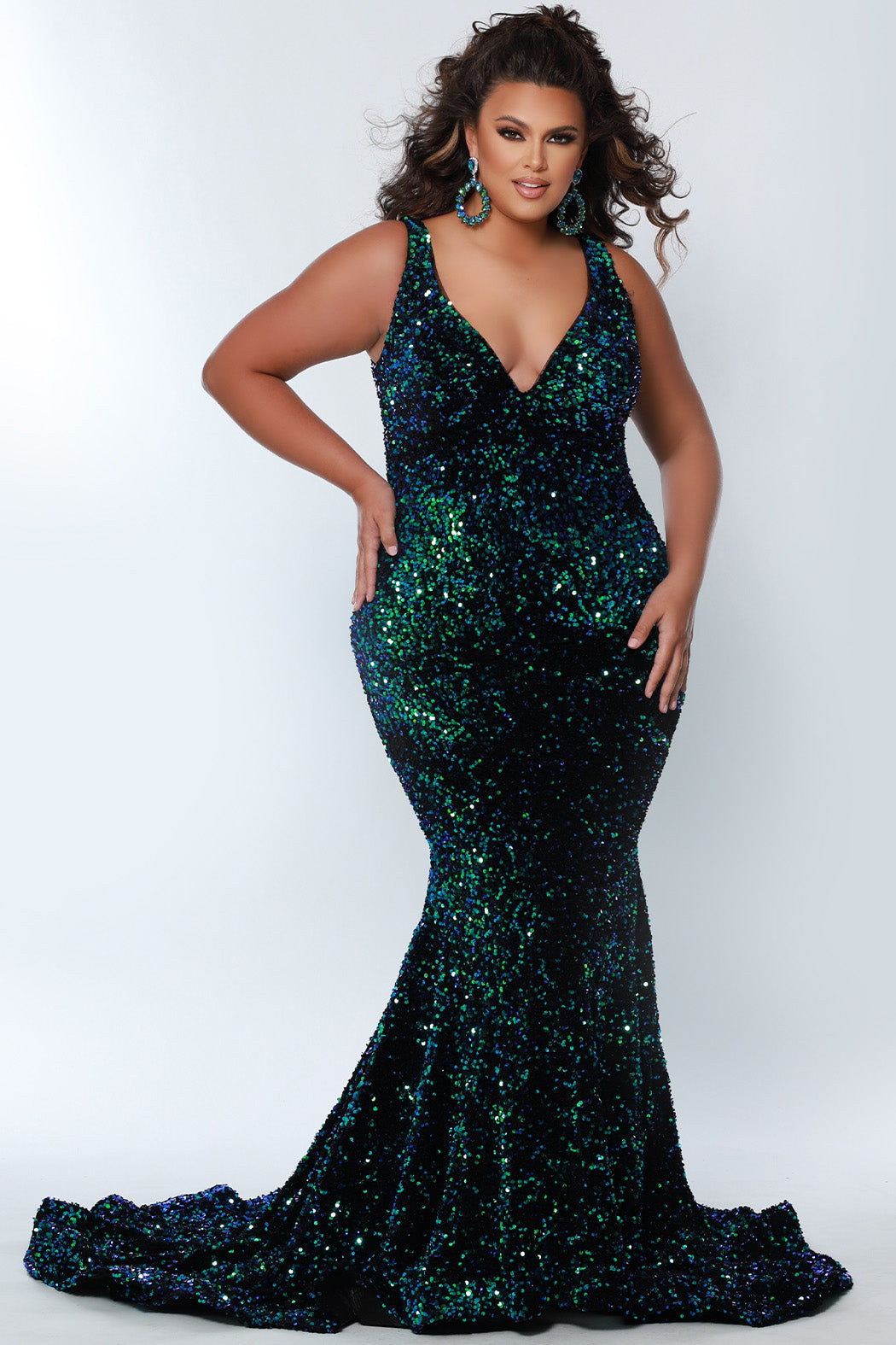 Plus Size Mermaid Pageant Formal Gown