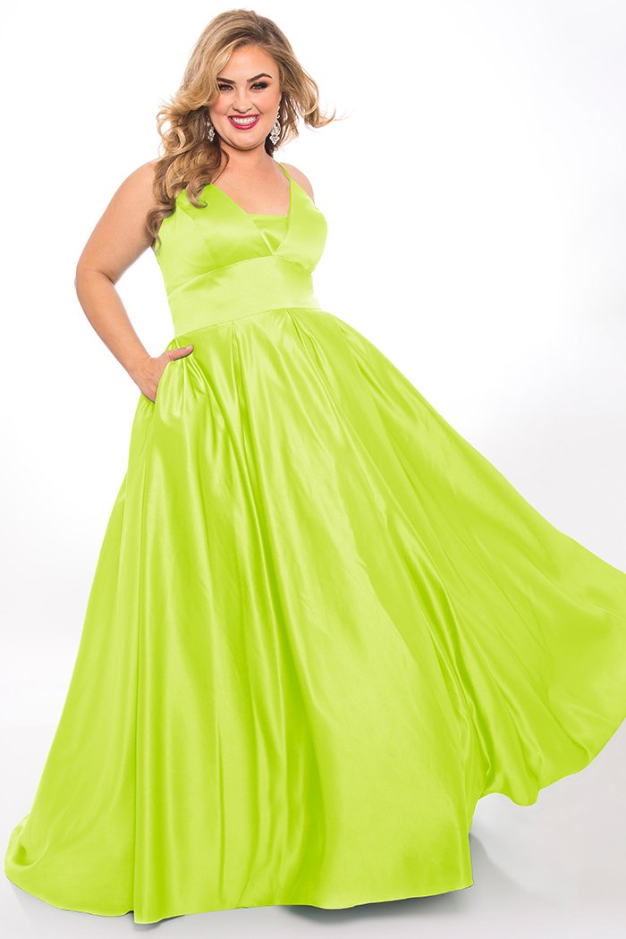 Plus Neon Prom Long Prom Dress with Pockets – Sydney's