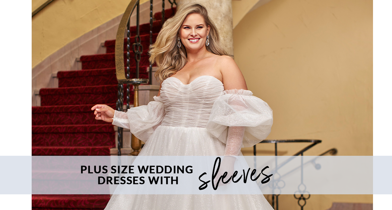 Sydney's Closet guide to plus size wedding dresses with sleeves