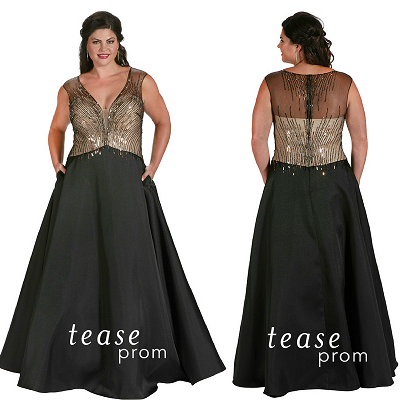 Tease Prom plus size elegant formal and prom gowns www.teaseprom.com