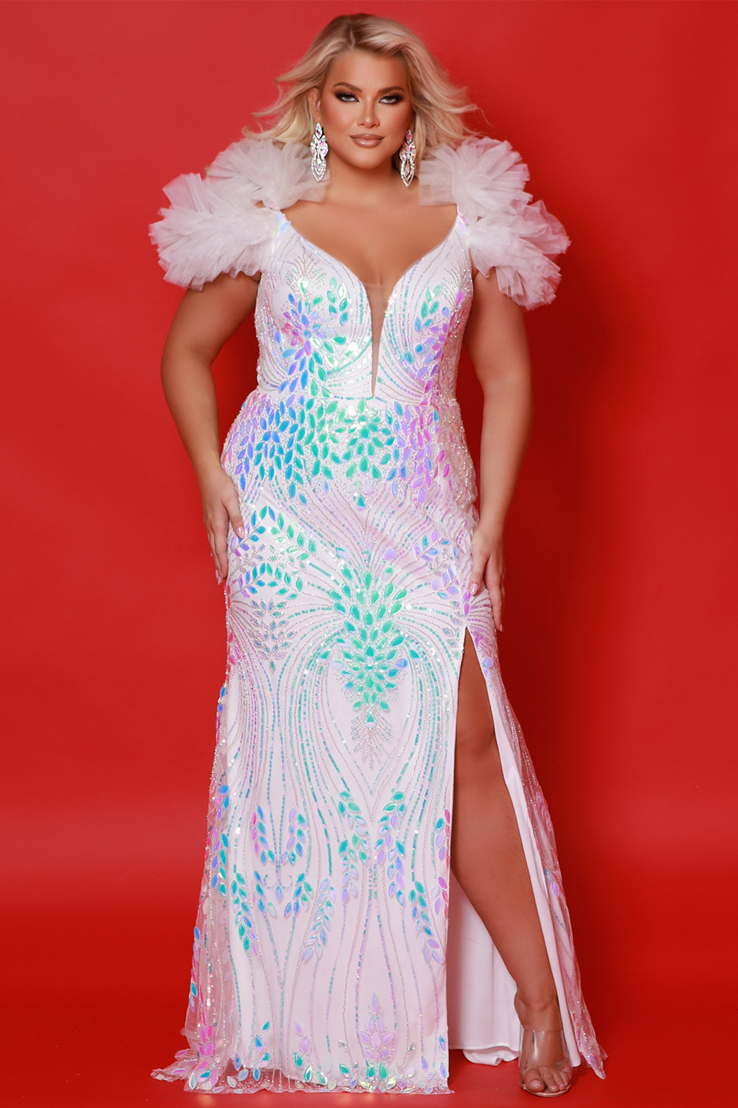 Iridescent Plus Size Prom Dresses
