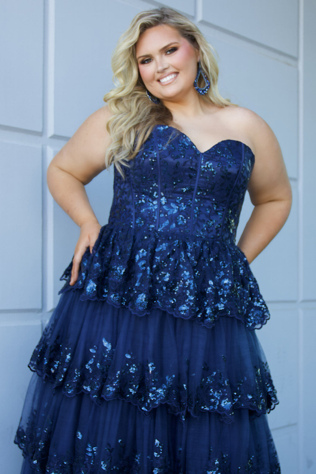Navy Blue Prom Dresses Plus Size