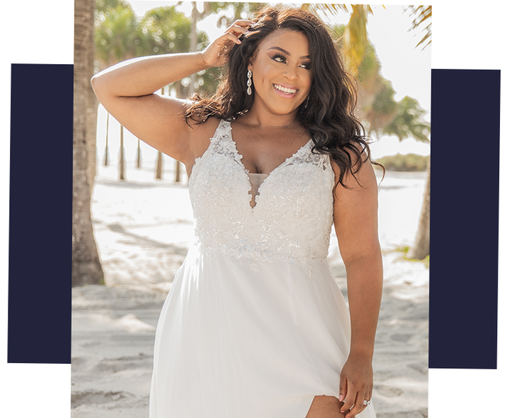Sydneys Closet SC5244 Plus Size Bridal Wedding Jumpsuit