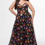 Plus Size Formal Pageant Dress JK2508 in aqua blue, onyx black or bubblegum pink. A-line sequin formal dress with pockets by Johnathan Kayne for Sydney's Closet