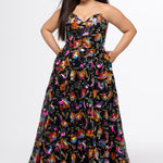 Plus Size Formal Pageant Dress JK2508 in aqua blue, onyx black or bubblegum pink. A-line sequin formal dress with pockets by Johnathan Kayne for Sydney's Closet