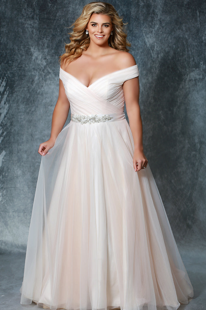 Plus-Size Tiered Skirt Wedding Dress - Sydney's Closet SC5359