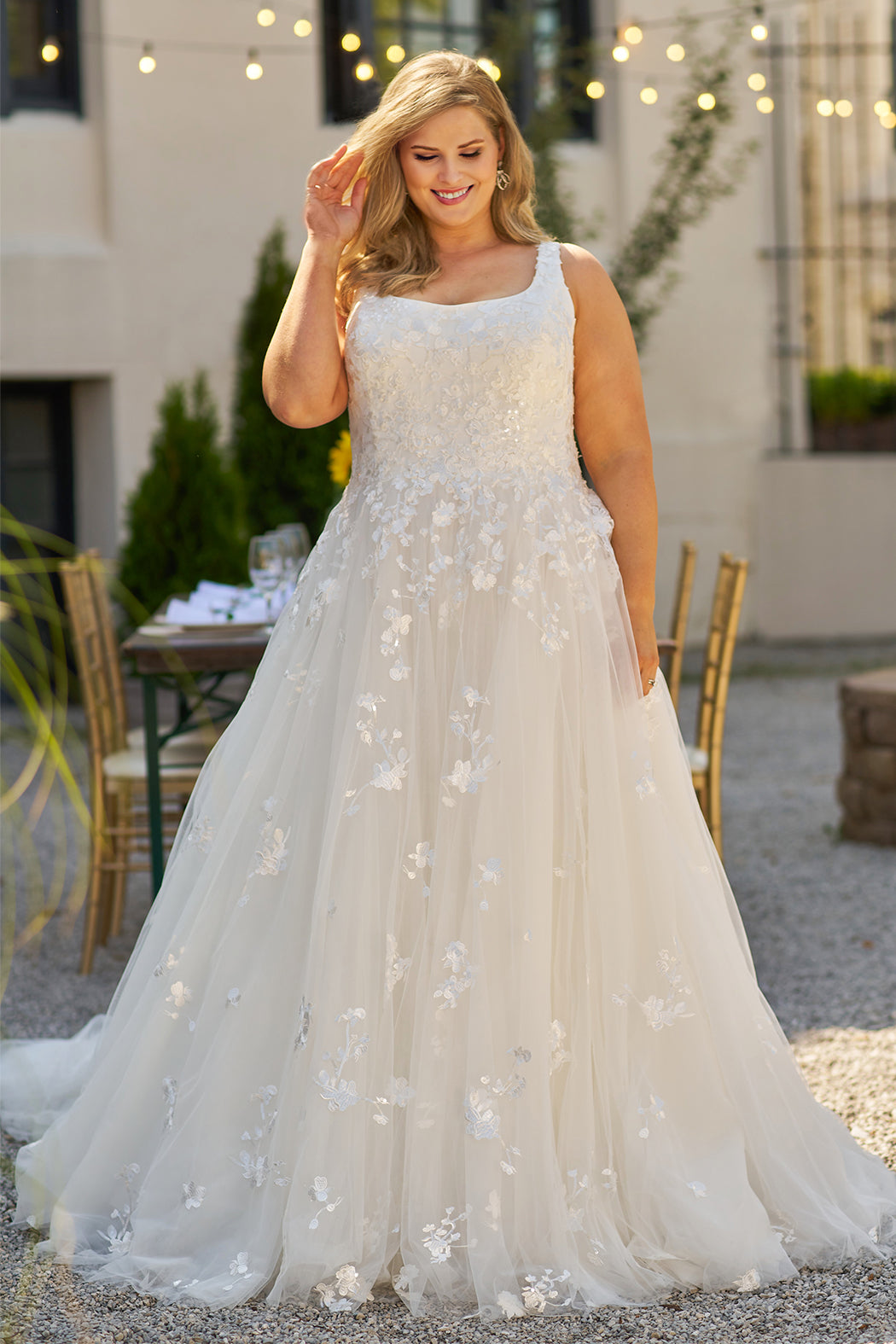 Plus Size Magdalene Wedding Dress with Sleeves - MB2308 – Sydney's