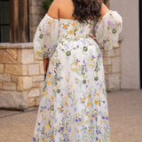 Ember Ivory Floral Embroidered Plus Size Wedding Dress