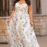 Ember Ivory Floral Embroidered Plus Size Wedding Dress