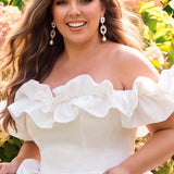The Muse Plus Size Ivory Satin Wedding Dress