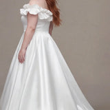 The Muse Plus Size Ivory Satin Wedding Dress