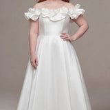 The Muse Plus Size Ivory Satin Wedding Dress