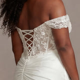 The Rebel Plus Size Ivory Lace Corset Wedding Dress