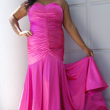 Plus Size Go For It Pink Mermaid Formal Evening Dress