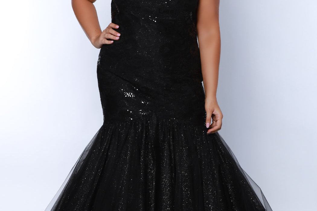 Mermaid Plus Size Black Evening Gown Sydney's Closet SC7370