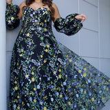 Watch Me Bloom Black Floral Plus Size Formal Dress