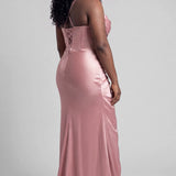 Keep It Sleek Blush Pink Plus Size Fitted Prom Dress