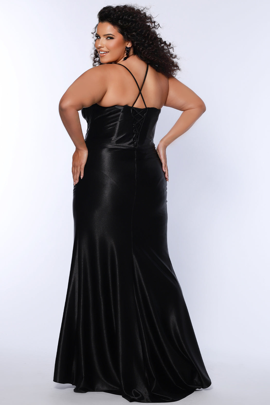 Plus-Size Fitted Formal Black Dress