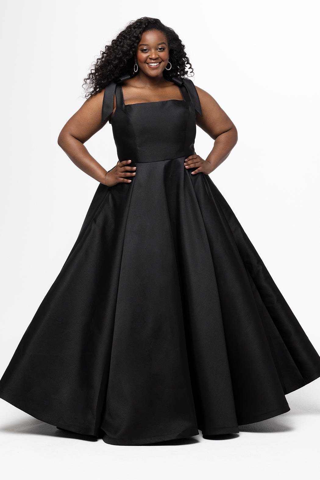 plus size a line black dress Picture Perfect A-Line Formal Gown Black / 18 MIQILADUNA Women's Formal Dress Pageant Dresses line skirt with horsehair Size:Youth 14