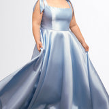 Picture Perfect Light Blue Plus Size A-Line Formal Gown