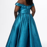 Sydney's Closet style SC7449

Curvy electric blue prom dress with sweethear neckline, pleated bodice, off-the-shoulder straps, natural waistline adn full A-line skirt with pockets.
