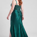 Make It Count Hunter Green Plus Size Fitted Formal Dress