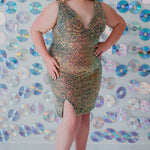 Sydney's Closet Plus Size Homecoming Short Party Dress SC8110 - Slim, fitted silhouette with pleate bodice, bra-friendly straps, fitted skirt and slit. Available in blue sequins