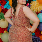 Sydney's Closet Plus Size Homecoming Short Party Dress SC8110 - Slim, fitted silhouette with pleate bodice, bra-friendly straps, fitted skirt and slit. Available in red sequins