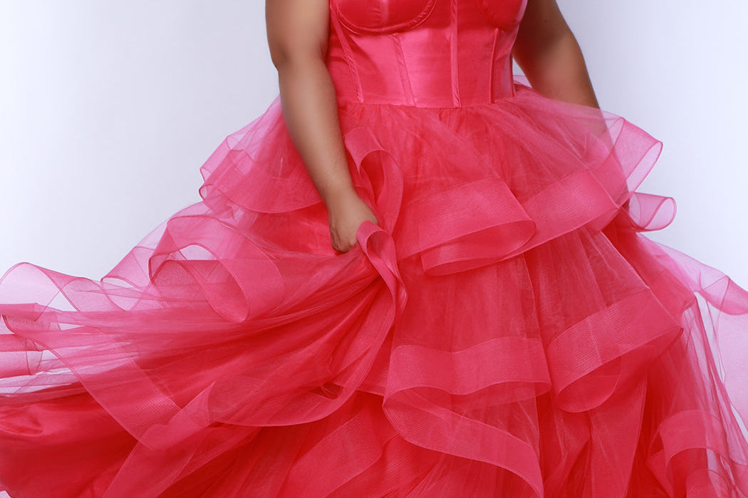 Plus Size Pink Tulle Prom Skirt Pink Tulle Sweetheart Beading