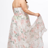 Floral Plus-Size A-Line Gown