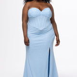 Sparkle Curvy Pastel Slim Prom Gown