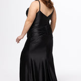 Fitted Satin Curvy Prom Gown