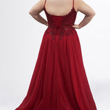 Plus-Size Lace & Tulle A-Line Prom Dress