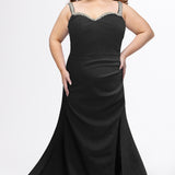Fitted Curvy Prom Dress with Slit