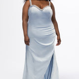 Fitted Curvy Prom Dress with Slit