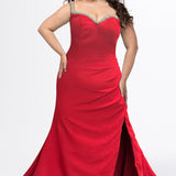 Fitted Curvy Prom Dress with Slit