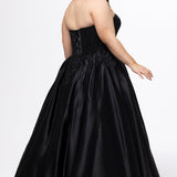 Curvy Satin A-Line Prom Gown