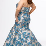 Curvy Brocade Mermaid Gown