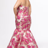 Curvy Brocade Mermaid Gown