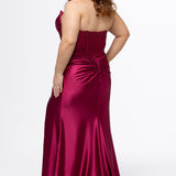 Curvy Satin Prom Gown