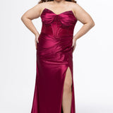 Curvy Satin Prom Gown